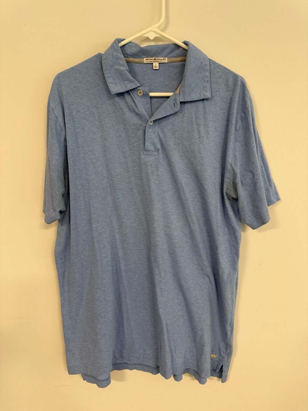 Peter Millar Contemporary Fit Short Sleeve Polo Shirt Blue Size L